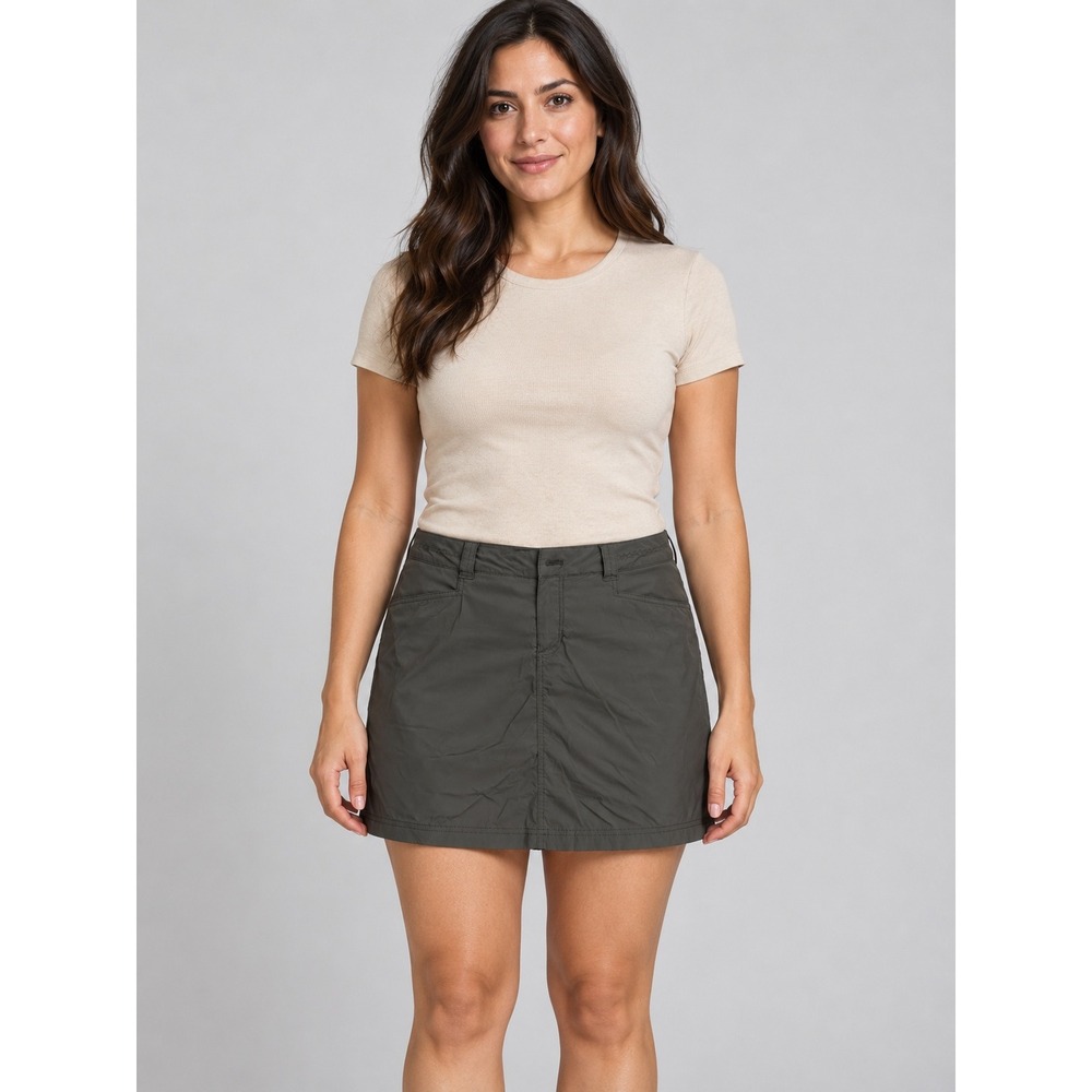 Eddie Bauer Travex Skort Womens 8 Dark Gray Good Hiking Outdoor Stretch Skirt